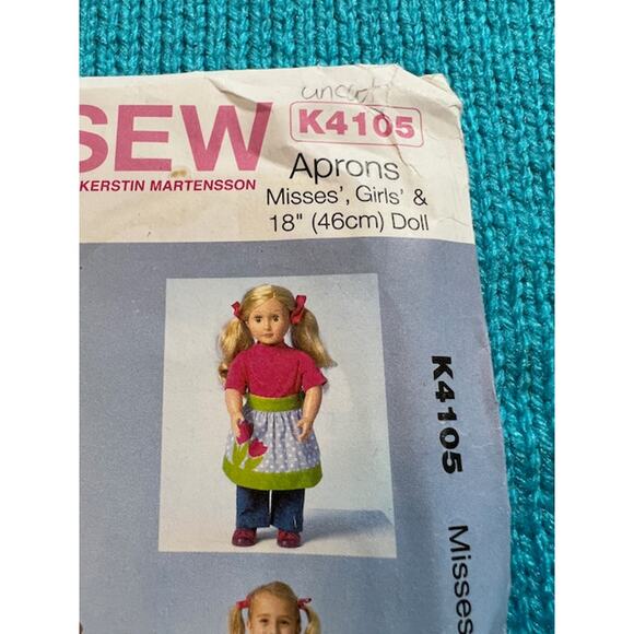 Kwik sew 4105 womens girls 18" doll apron pattern - Picture 2 of 5